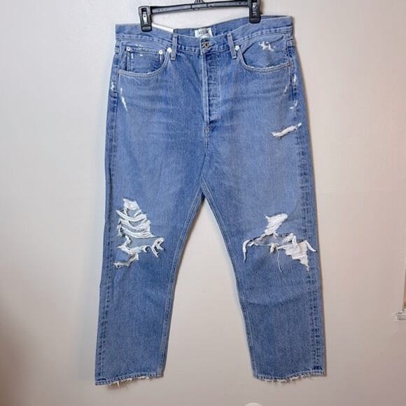 NWT Agolde 90s mid rise loose fit jeans in Fallout wash - Picture 5 of 13